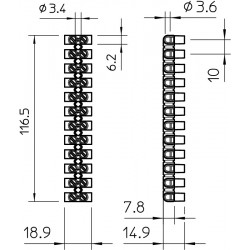 OBO Regletas de conexión de 6 mm², polipropileno