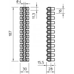 OBO Regletas de conexión de 25 mm², polipropileno